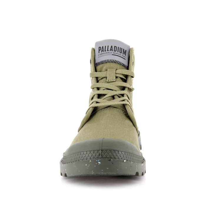 Palladium Pampa Organic Metro Women's Boots Olive | UK G365-ZPI